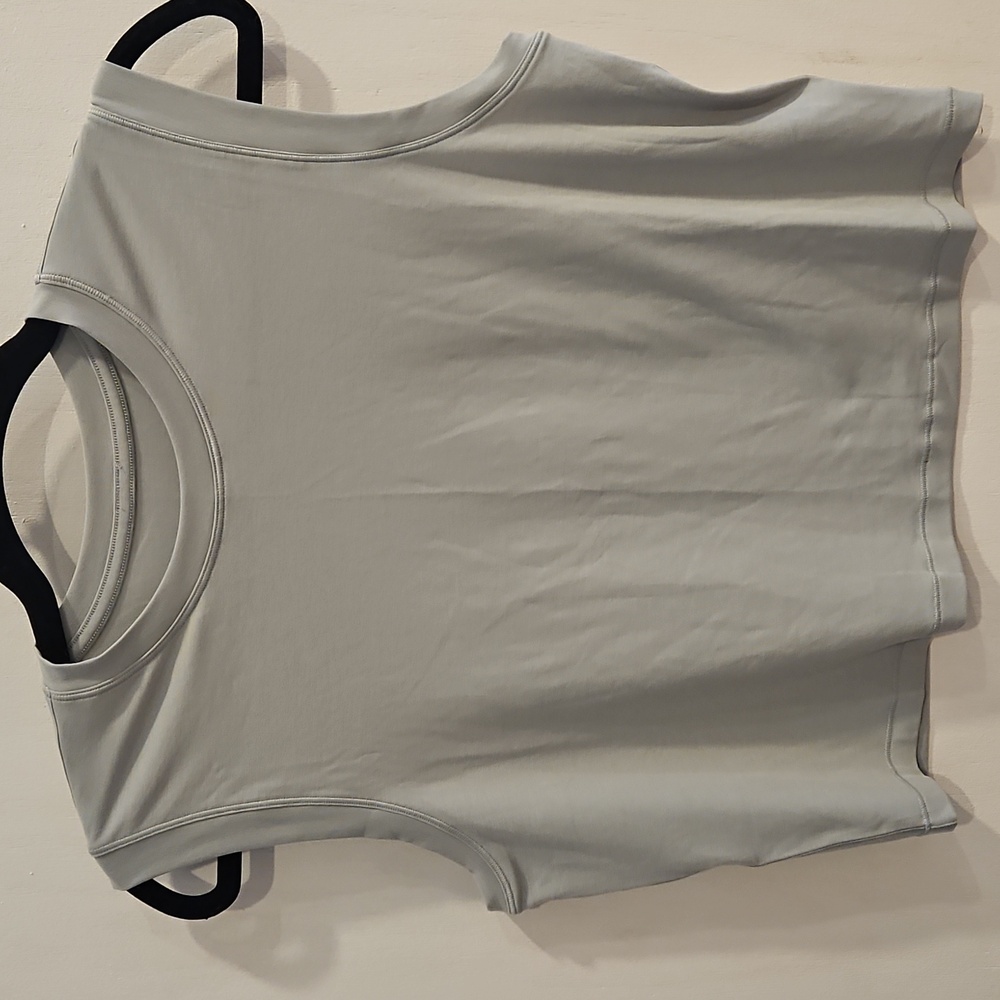 Lululemon Gray/Aqua Cropped Boxy Muscle Tank No Size M? - Picture 5 of 6